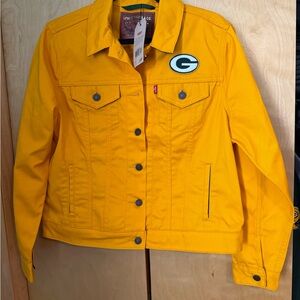 Levi's Women's Bright Yellow Jean Jacket with Patch